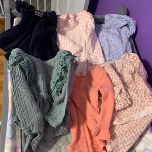 6 baby girl onesies shirts